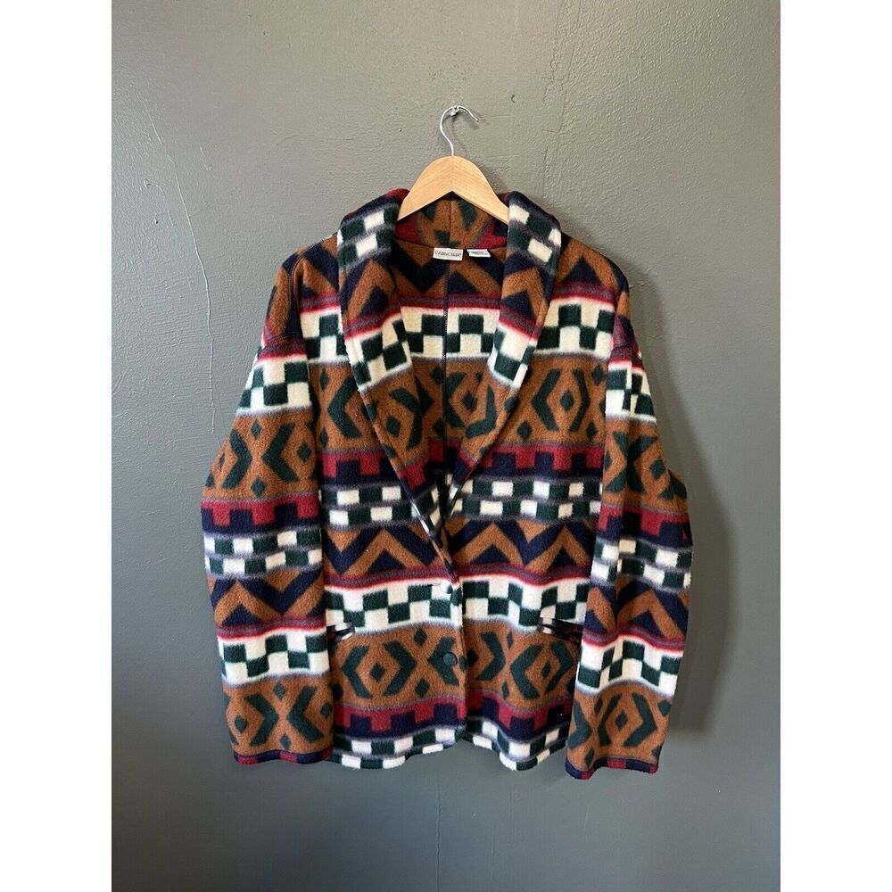 Cabin Creek Womens Aztech Multicolor Cardigan Sweatshirt Size Large